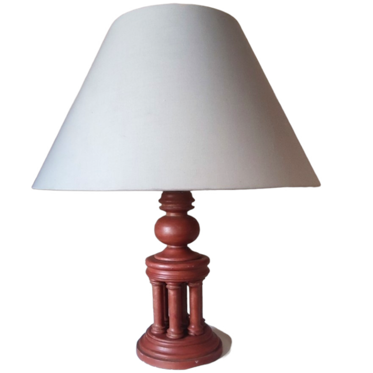 Vintage lamp lampshade fabrics, wooden colonnade foot