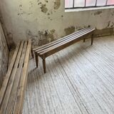 Pair of 1950 benches with oak and beech slats