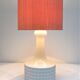 White porcelain lamp foot design geometric decoration 70s