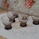 Lot of 6 vintage water glasses in smoked glass