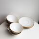 Series of 4 cups and saucers in white porcelain