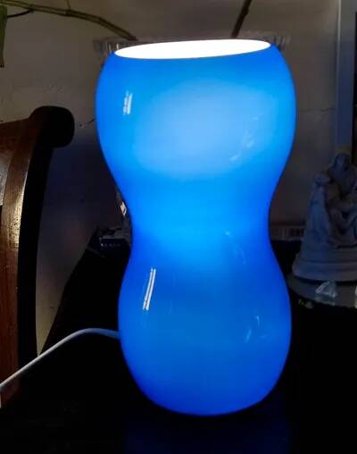 Blue glass lamp - Ikea vintage 1990