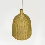 Ceiling lamp with a wicker shade, Denmark, 1970s