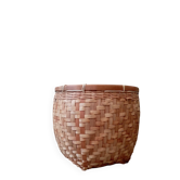 Grand panier cache pot tressé vintage - Vannerie japonaise