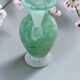 Small green Murano vase with handles – blown glass - "scavo" type