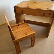 Massive pine teenage desk Roche and Bobois 1980s