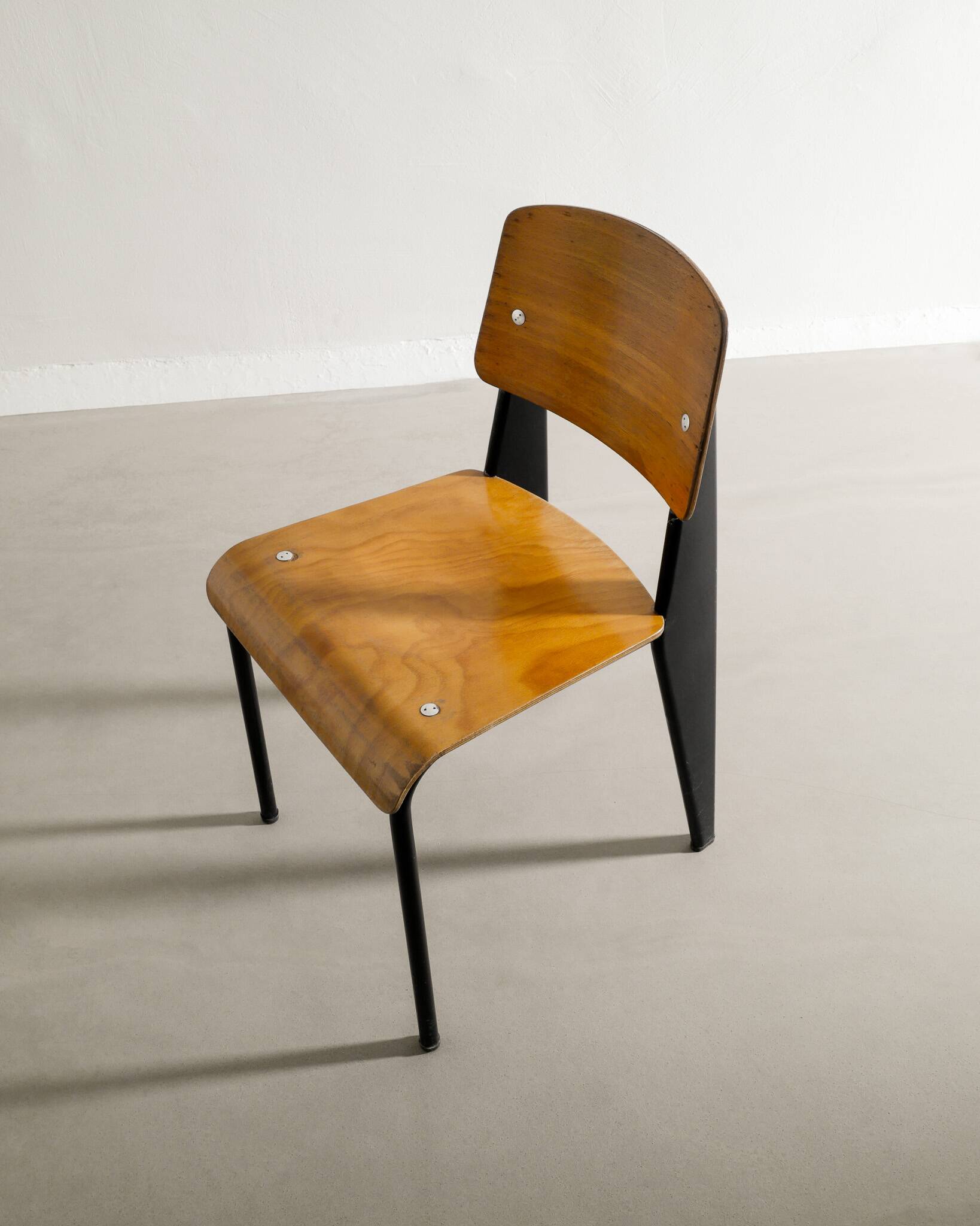 Vintage French Mid Century Jean Prouvé Metropole Standard Chair, 1950s