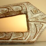 Fish mirror, glazed ceramic, signed Robert Meynard, Vallauris, 1950