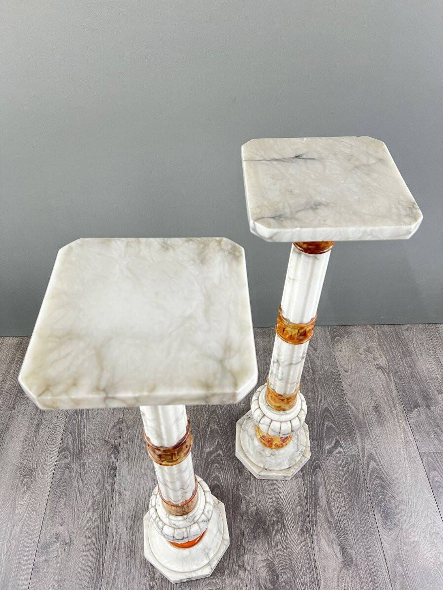 Pair of marble columns, late 19th century work