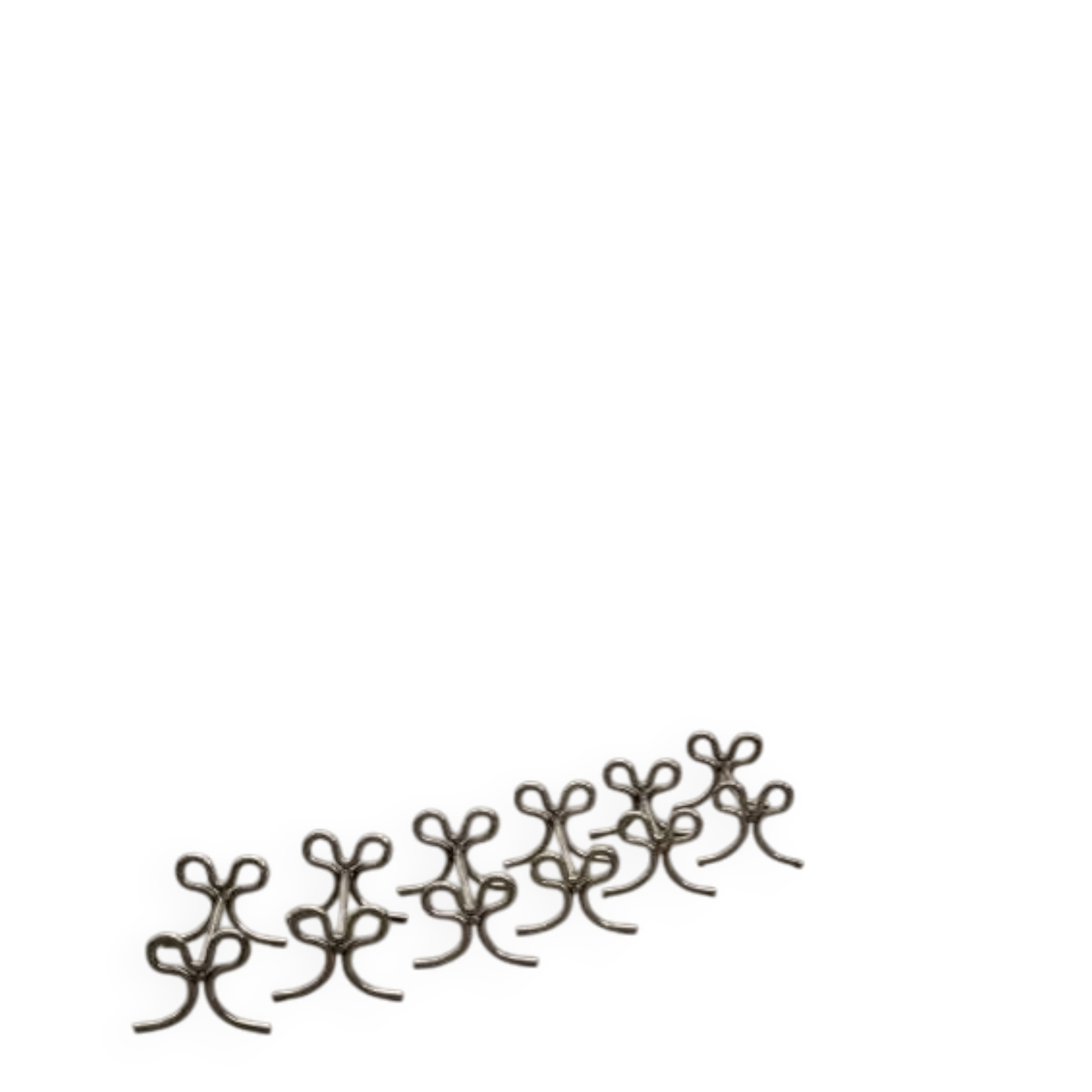 Set of six silver-plated ribbon-shaped knife rests. 20th century