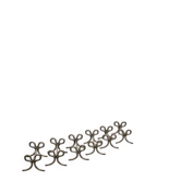 Set of six silver-plated ribbon-shaped knife rests. 20th century