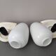 Pair lamps sconces bathroom glass blown mouth triplex Tovil opaline