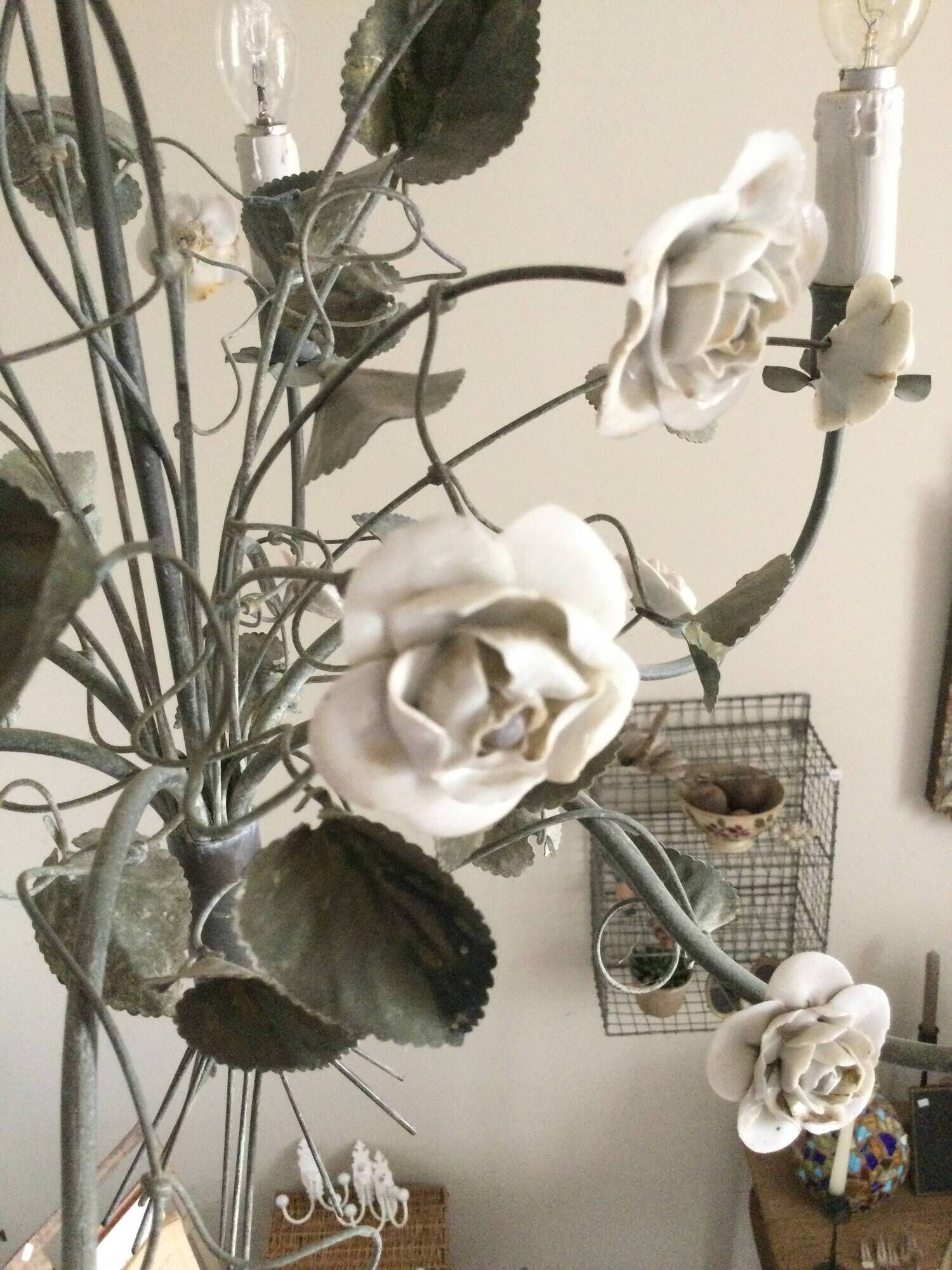 Antique metal chandelier