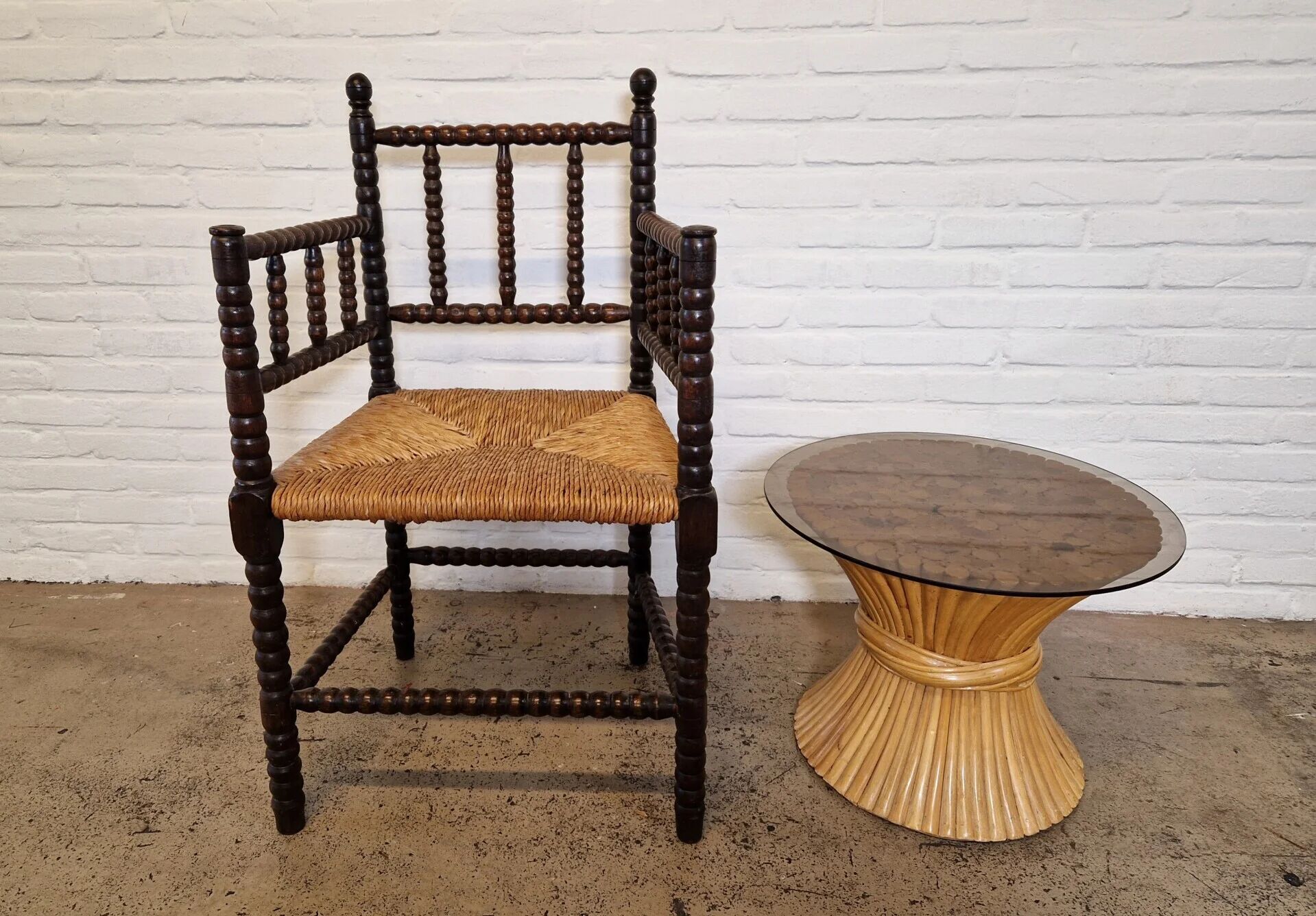 Antique Dutch bobbin chair, 1920s