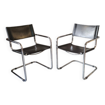 Mart stam (1899-1986) - pair of bauhaus s34 armchairs - 1970 -