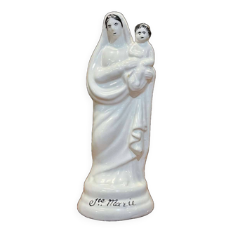 Saint Mary in white earthenware unsigned