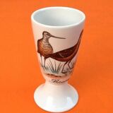 2 mazagrans decor woodcock / partridge limoges porcelain made in france