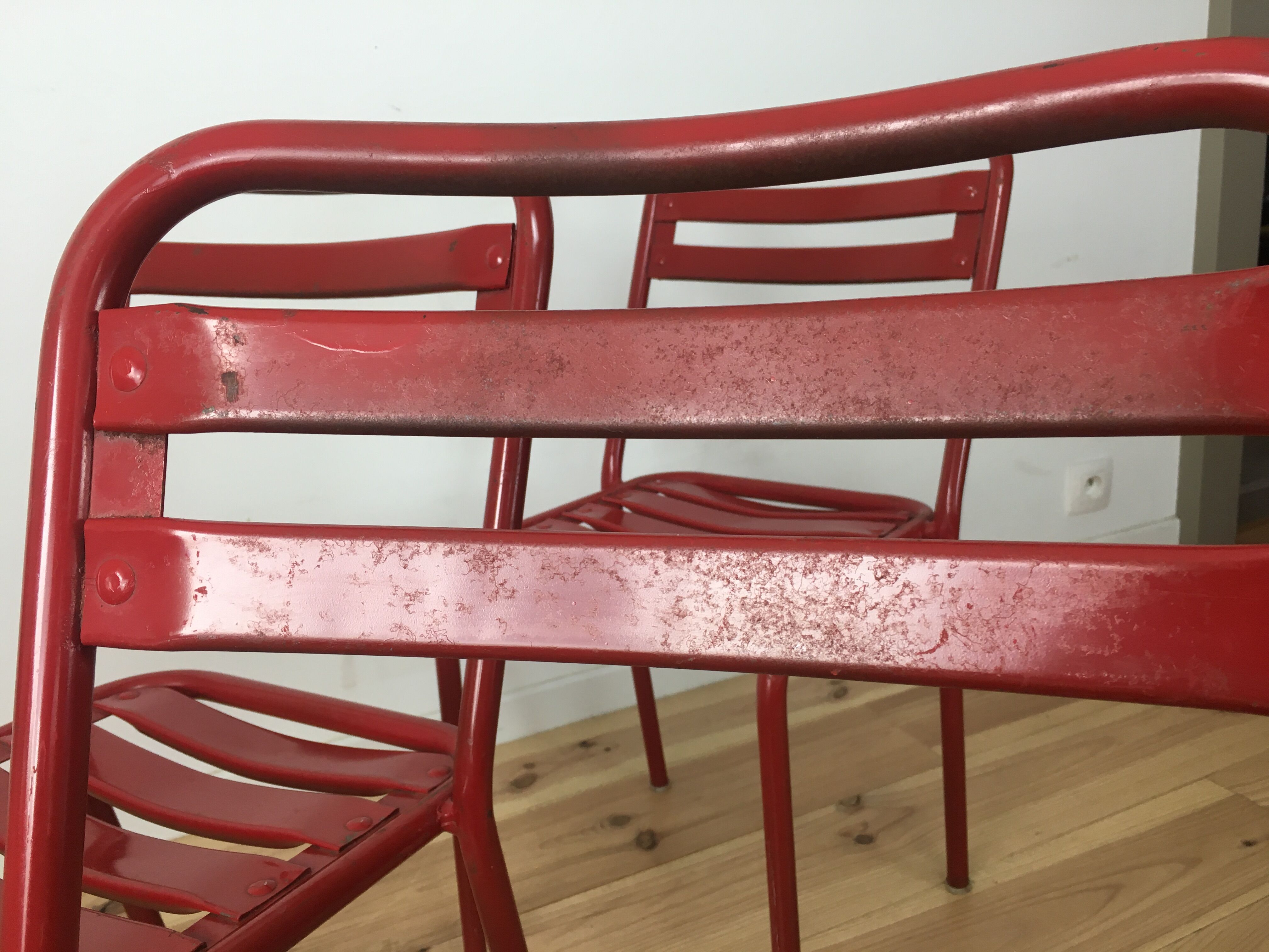 Set of 4 chairs bistro Tolix T2 industrial steel