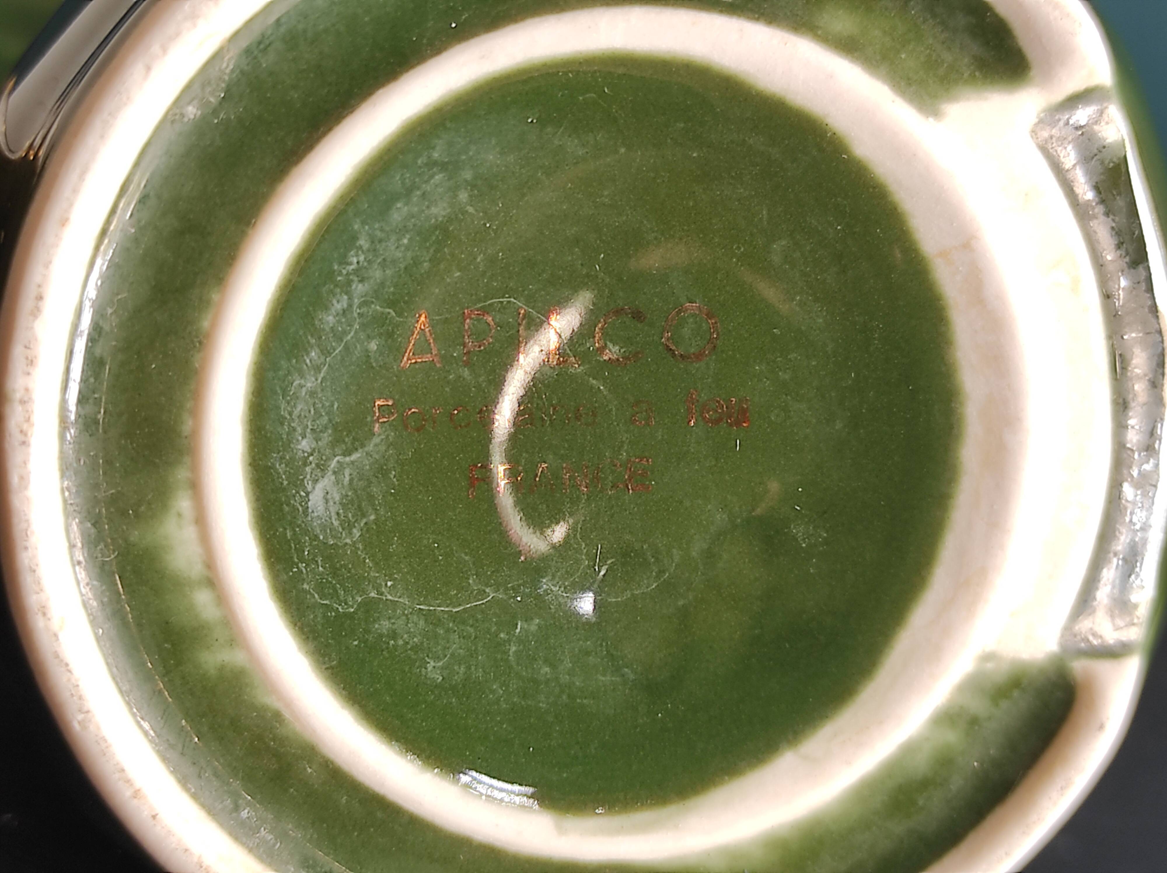 Service à café vert vintage français, de Apilco