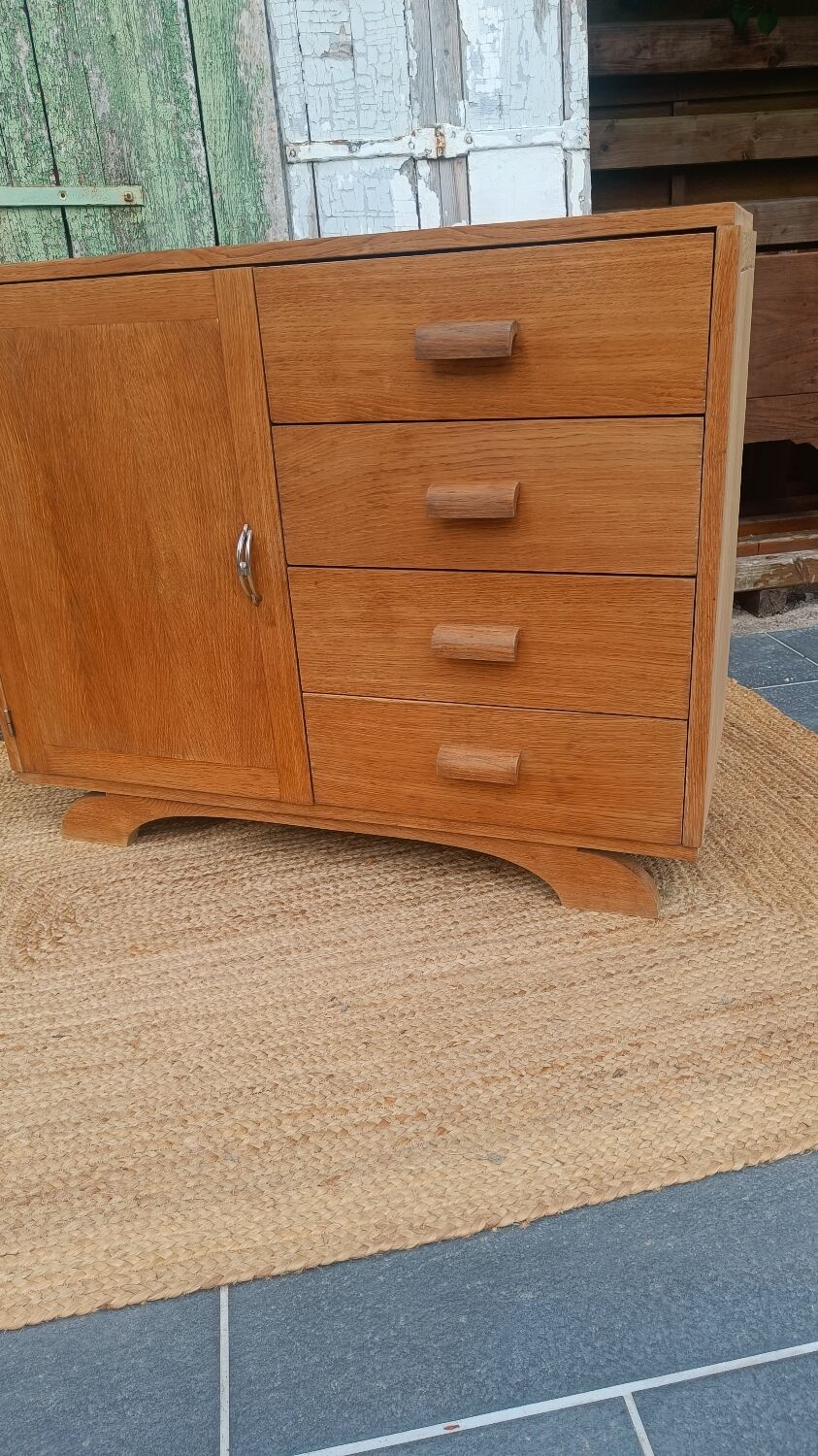 Vintage wooden sideboard – 4 drawers and cupboard
