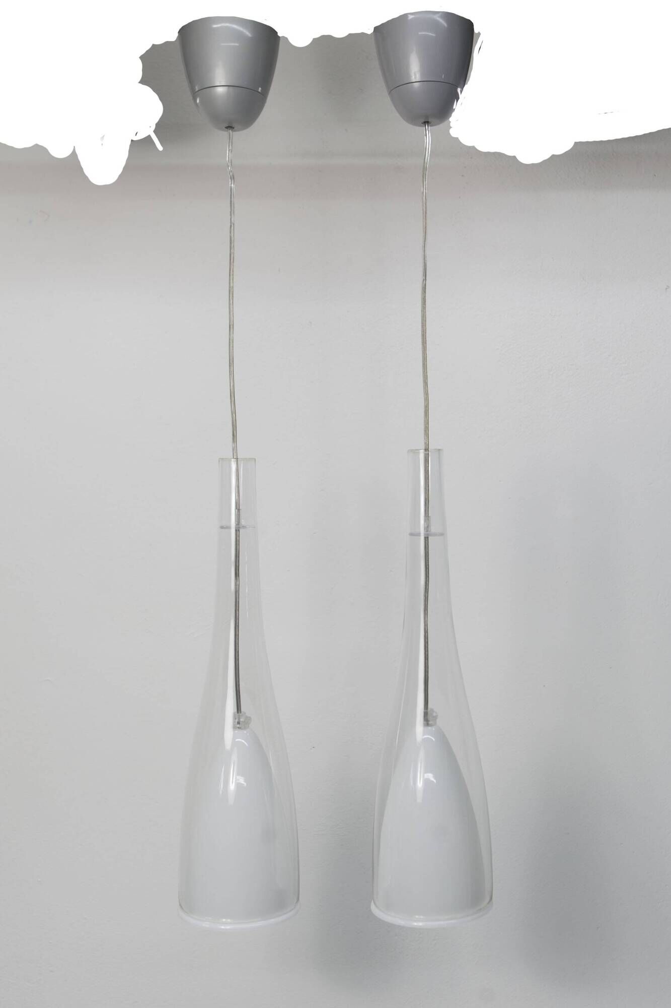 IKEA Klockspel 1980 pair of pendant lights cleaned and functional.