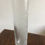 Engraved glass vase