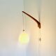 Model 705 Wall Lamp In Teak And Opaline Glass By Uno & Östen Kristiansson For Luxus, Sweden 1960S