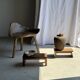 Small low bench in old teak from Indonesia H16 L39