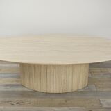 Oval coffee table in Italian design travertine from the 70s