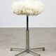 Modernist Bauhaus Swivel Stool in Chrome and Sheep, 1950s