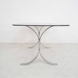 Glass and chrome dining table, 1970's