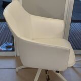 Fauteuil leolux cuir blanc