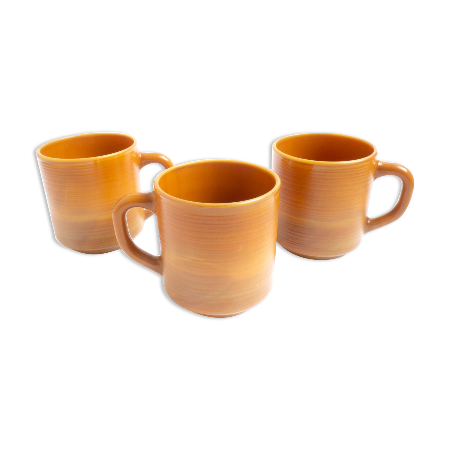 Set of 3 arcopal brown mugs