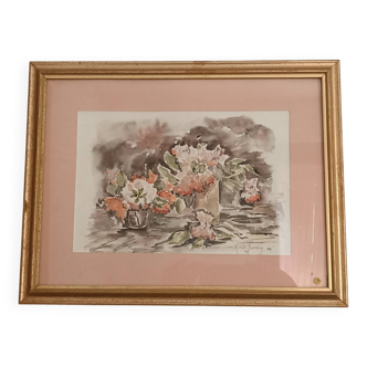 Watercolor bouquet of flowers