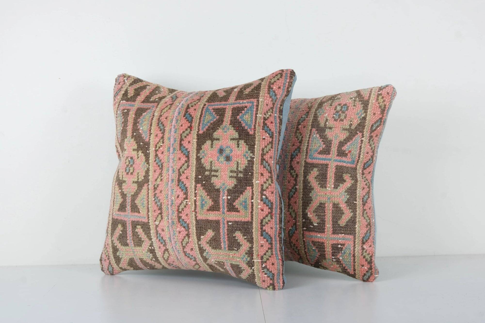 Set of 2 vintage Turkish cushion covers 46x46 cm