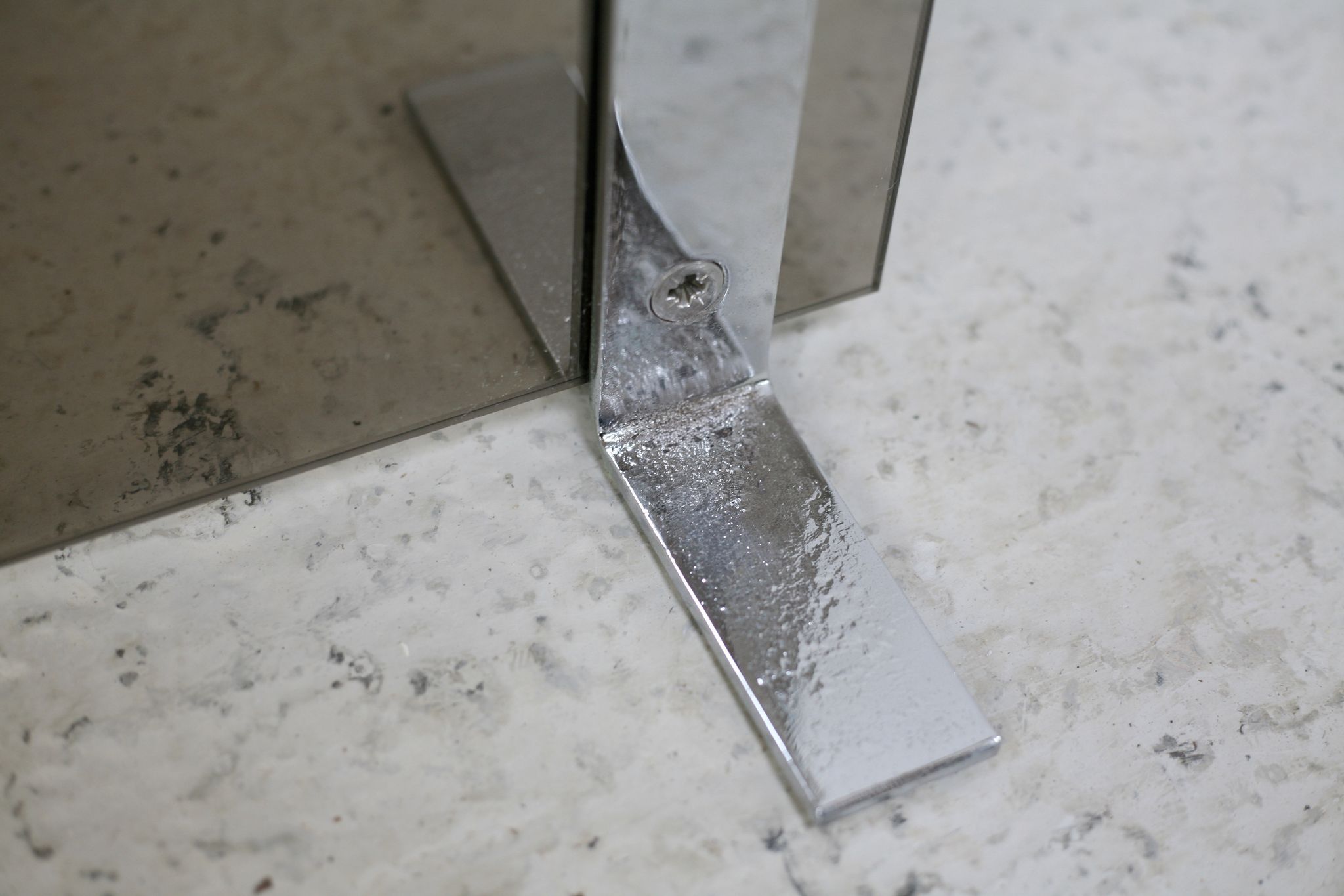 Saint-gobain firewall, chromed steel and smoked glass, france, circa 1970
