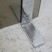 Saint-gobain firewall, chromed steel and smoked glass, france, circa 1970