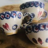 Vintage earthenware dinette cups from Quimper