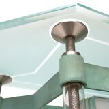 Storage furniture in glass and stainless steel 1988 copper
