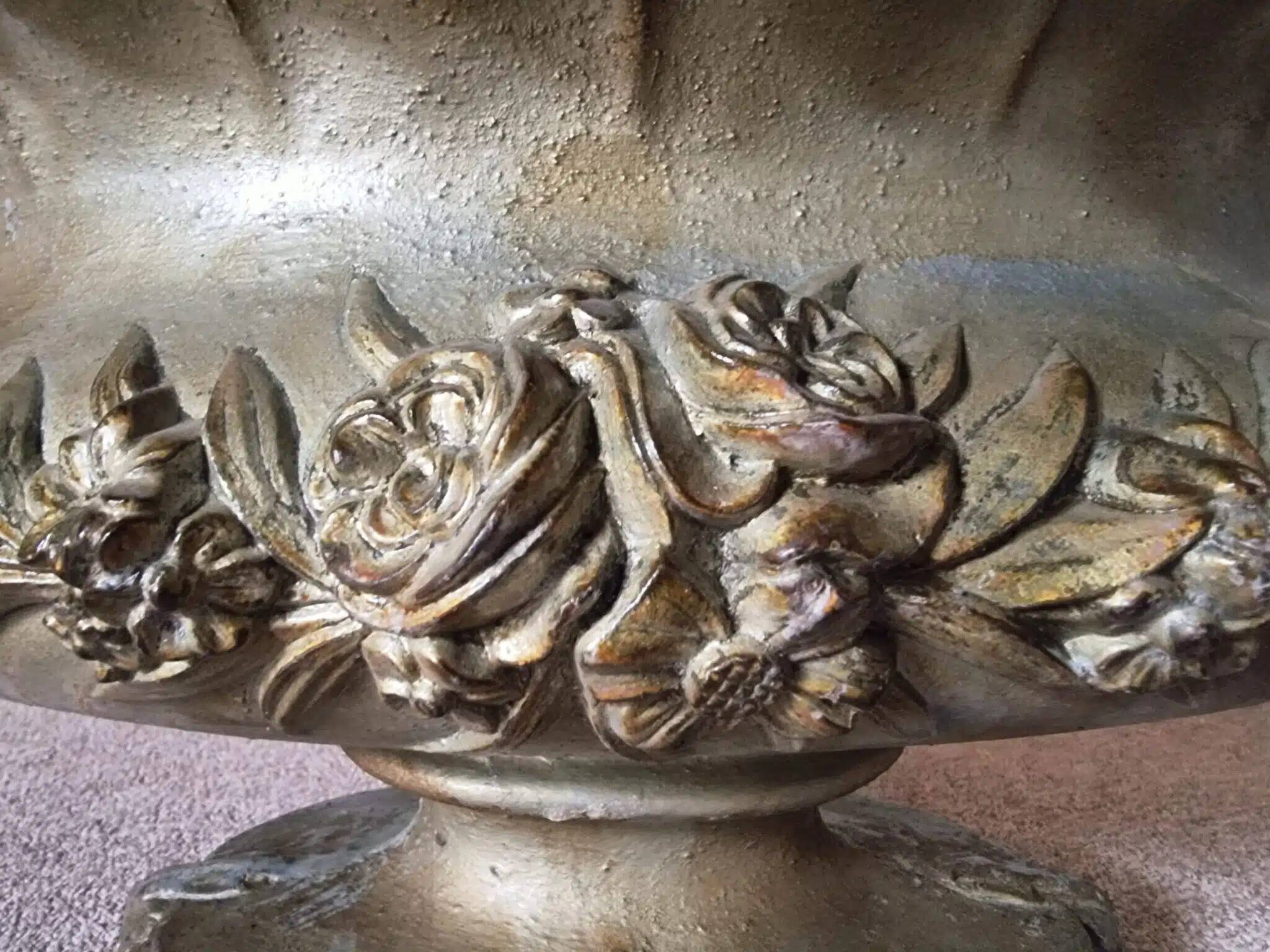 Large antique cast iron planter on a stand, France, circa 1900.