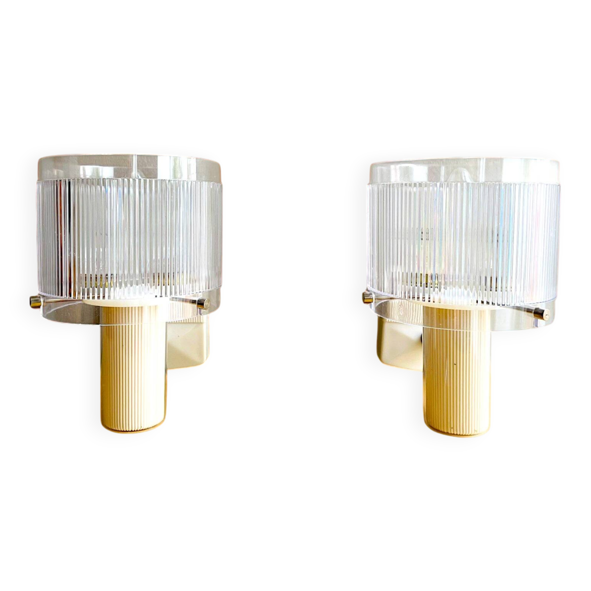 Set of 2 mid century modern wall sconce lamps new