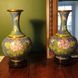 Pair of Chinese cloisonné vases