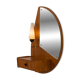 Rare mid-century modern Scandinavian wall mirror with a console and a light, 1950s