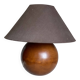 Lampe boule bois tourné vintage 1970