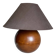 Lampe boule bois tourné vintage 1970