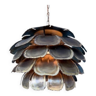 Mid Century Modern Brutalist Artichoke Pendent By Sven Åge Holm Sørens