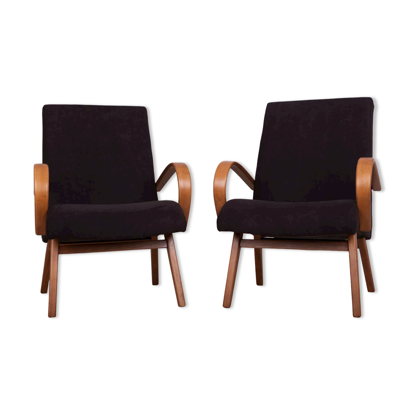 Model 53 Armchairs by Jaroslav Smidek for TON, 1960s, Set of 2