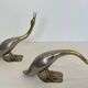 Set of 2 silver-plated and brass ducks