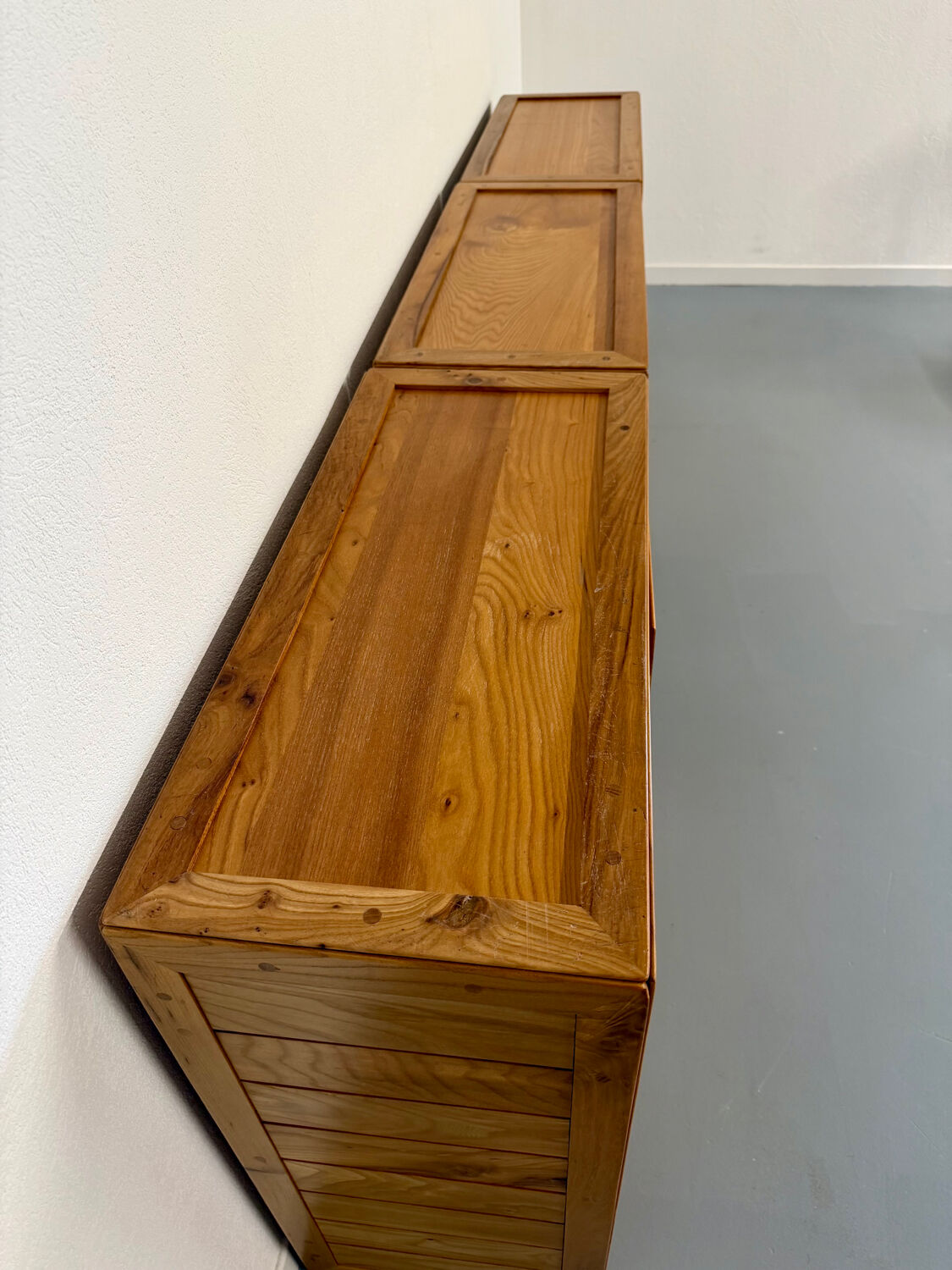 Modular sideboard Ateliers Chauvin solid wood design 70s