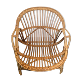 Fauteuil coquille en rotin